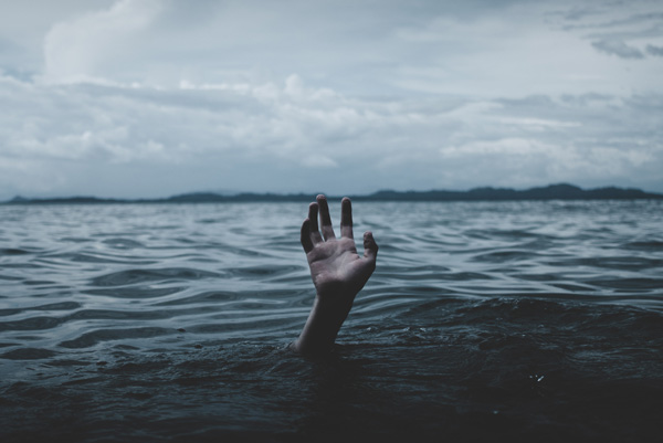 water, hand, drowning