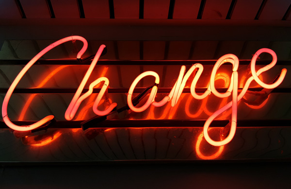 change, neon, light, sign, quote, word, consistency, habit